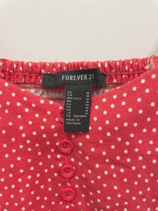 Red polka dot crop top