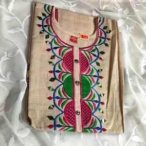 Mirror Work Khadi Cotton Kurti