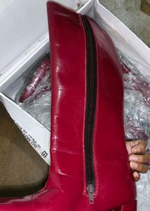 Stylish Burgundy Knee-High Boots