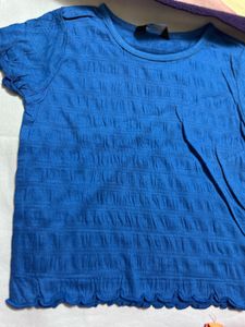 Combo Of Textured Ruffle Tee