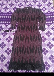 Stylish Black & Purple winter Kurti