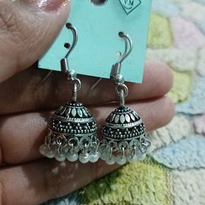 Oxidized Beads Jhumka Designer Earnings