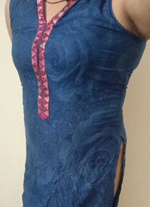 Blue Kurti Very Elegant Sleeveless