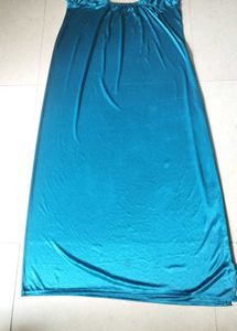 Teal Satin Maxi Skirt