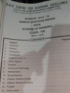 Sample Question Paper Of Class 8