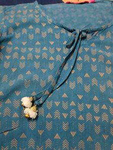 Teal Printed Kurta