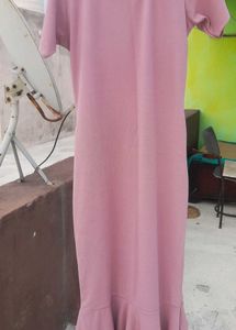 Lavender Ruffle Hem Bodycon Midi Dress
