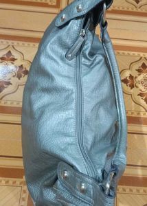 Metallic Silver Hobo Bag