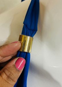Blue Halter Bikini Top