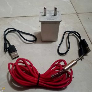 Oppo Adopter + Usb To S3 Mini cable + Aux Cabl