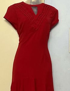 Pintrest Branded Elegant Red Midi Dress
