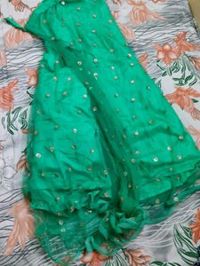 Green Embellished Blouse lehnga with Ruptta