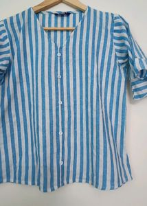 Striped Ruffle Sleeve Top