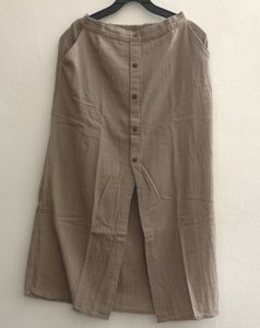 Brownish Button-Down Midi Skirt