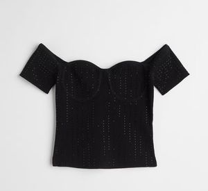 H&amp;M Black Off Shoulder Top