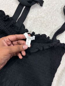 H&amp;M Black Tie Strap Top
