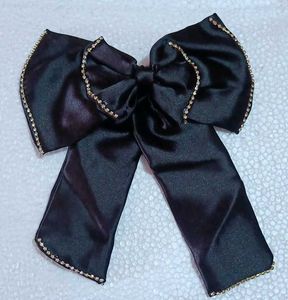 2 Elegant Black Bow Hair Clips