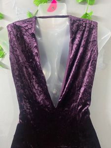 Forever 21 Velvet Purple Hot Short Midi Dress