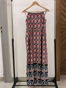 Red Diamond Floral Print Sundress