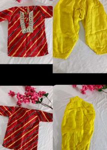 Kids Red & Yellow Indian Outfit 6-12 Months