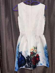 🤍 Printed Sleeveless Skater Dress – Gently Used �