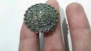 Oxidised Silver Flower Earrings