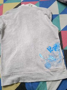 Floral Print Hoodie with Buttons