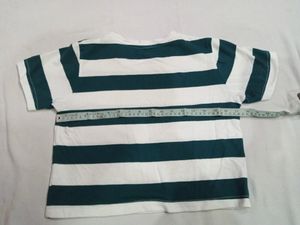 White-green Strip Crop Top