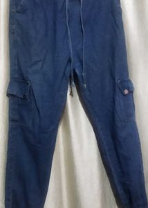 Blue Denim Cargo Pants