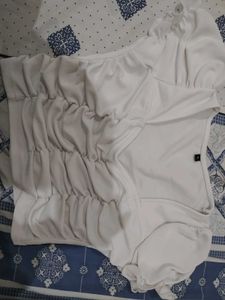 White Ruched Crop Top