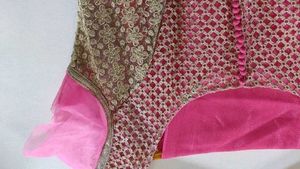Pink &amp; Gold Embroidered Kurta Set