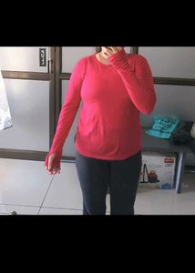 Red Long Sleeve Top