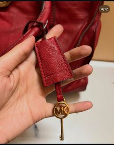 Michael Kors Hamilton Red Leather Tote
