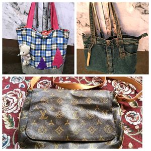 3 Combo Bags Teddy Polka Dots Tote Bag