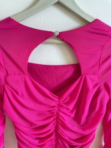 viral Pink mesh Long Sleeve Top