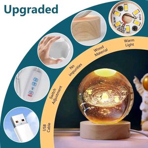 3D Galaxy Crystal Ball Night Lamp