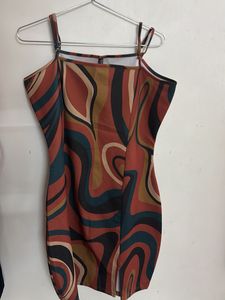 Retro Swirl Bodycon Mini Dress