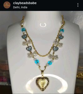 Openable Heart Locket Beaded Necklace