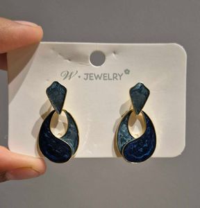 Blue &amp; Grey Dangle Earrings