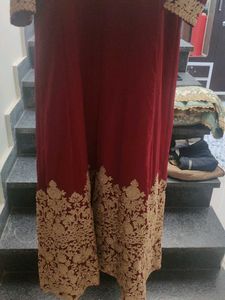 Elegant Maroon Embroidered Kurta Set