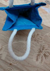 Blue Paper Plane Jute Bag