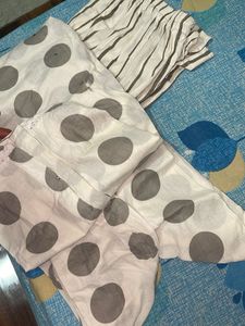 White &amp; Gray Salwar Kameez Set