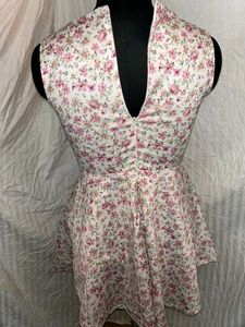 Korean Floral Sleeveless Mini Dress