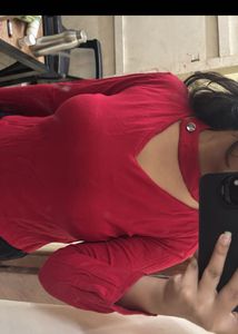 Choker Neck Red Top
