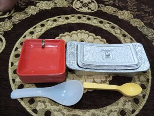 Malamine Small Plates , Rice Spoon ,Dry Fruitsbox.