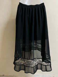 Black High-Low Lace Skirt
