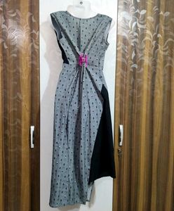 Stylish Grey Printed Dress