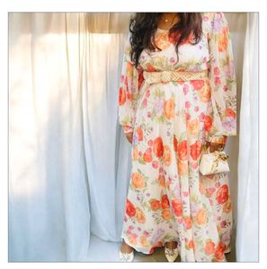 Floral Maxi Dress with Belt