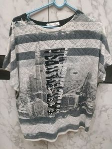 Cute Black Grey Top
