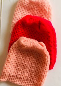 Baby Woollen caps - Set Of 3